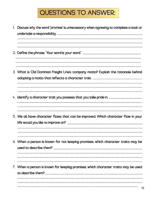 Book 14 - Keeping Promises - Honoring Your Word Defines You (Ages 4-12)