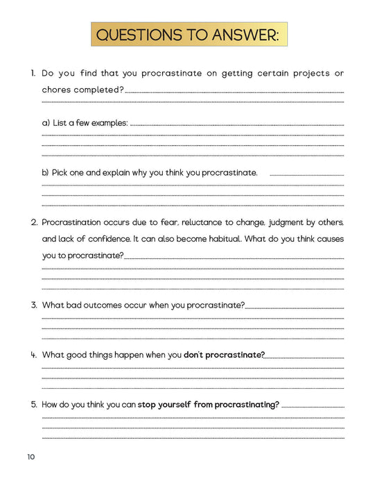 Book 11 - Dont Procrastinate -It Can Ruin Your Future (Ages 4-12)